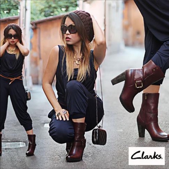 Clarks Indigo Burgundy Pebbled Leather Boot. Size 11M - Picture 9 of 9